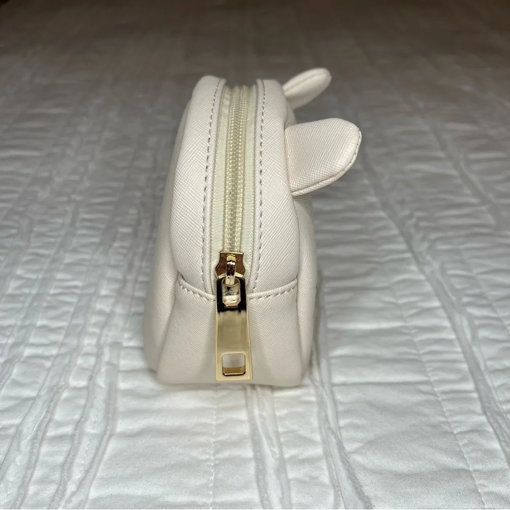 2/$30 Kitty Cosmetic Bag in Blush Pink Color with Gold Detail- Small